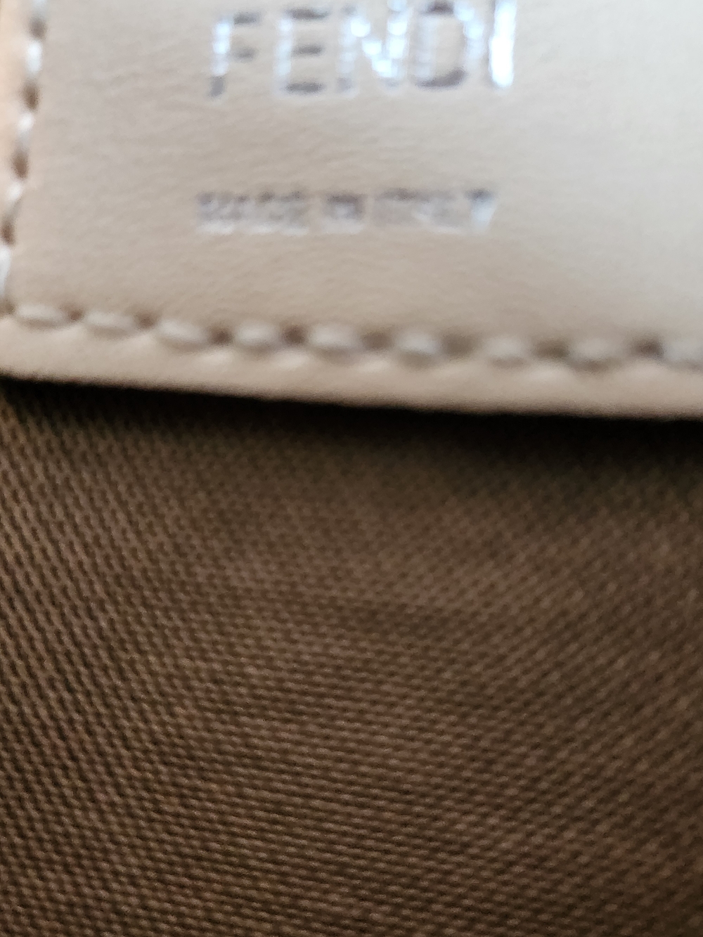 Cream Leather Satchel with Pale Pink Logo Print - Picture 12 of 13